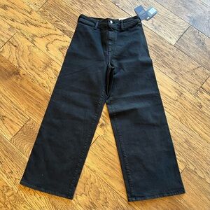 Universal Thread High Rise Wide Ankle Jean in Black